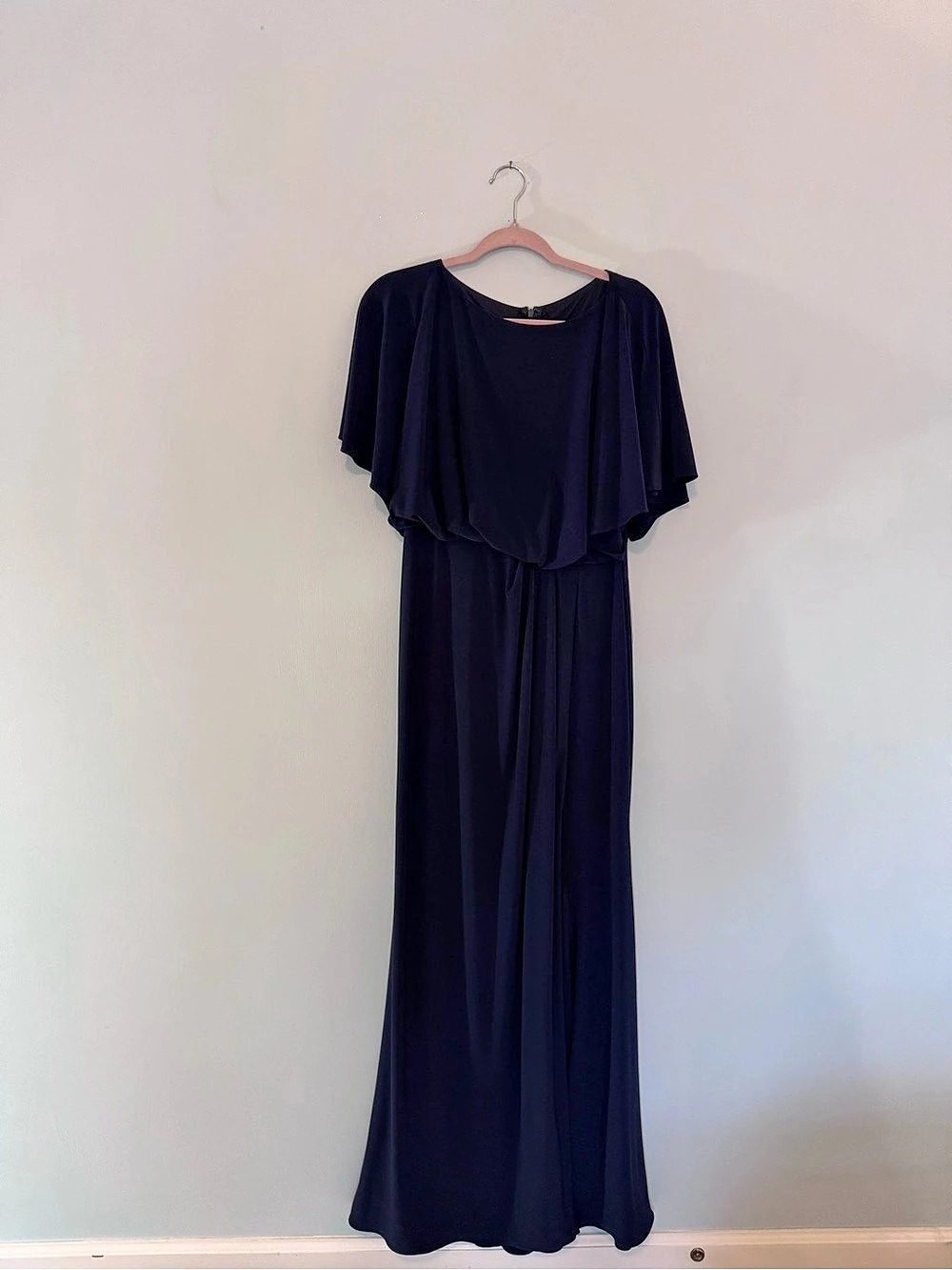 BHLDN Navy Blue Cap Sleeve Flowy Maxi Gown Dress Size US 6